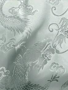 男士复古提花龙纹灯笼裤，缎面柔软中国龙纹阔腿慢跑裤，中式抽绳松紧腰太极功夫裤，度假沙滩瑜伽裤 - 灰色 - 查看 6