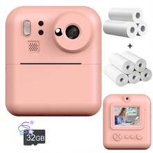 Instant Print Camera, 48MP 1080P HD Point-And-Shoot Camera With Flash, Built-In 5 Games, Filters And Music Digital Camera, Dual Lens Instant Print Digital Camera, Selfie Digital Camera With Printing Paper, Graduation Gift, Birthday Gift And Holiday Gift - 彩色 - 查看 16
