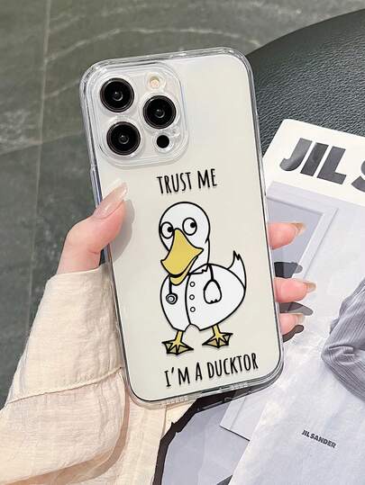 Funny Doctor Duck 2D Pattern Elegant Versatile Seasonal Gift Suitable For Boyfriend, Brother, Dad, Friend, Uncle, Younger Brother, Couple, Self Birthday, Transparent Soft Case With Full Protection Against Dust And Water For IPhone17/16/15/14/13/12/11/Pro/ProMax/X/XR/XS/XSMAX/7/8/PLUS And A05/13/14/23/24/25/32/33/34/52/53/54/55/56,GalaxyS20/21/22/23/24/25/26ultra/Plus/Fe