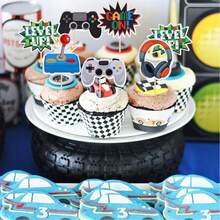Game Themed Cake Toppers Set, Gamer Controller Cake Decorations, Birthday Party Dessert Table Decor, Gaming Console Controller Cake Topper - View 2