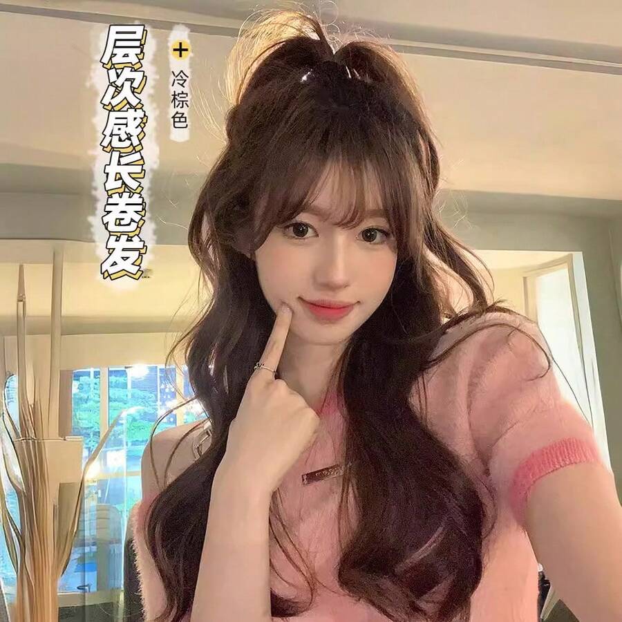 Synthetic Woven Wigs - Cool Brown Color + Hairnet - View 1