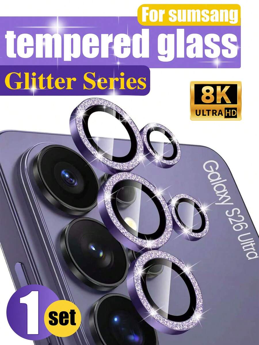 Alloy Sparkling Rhinestone 1 Set Galaxy S25 Ultra/Galaxy Fold 7 Camera Lens Protector, Single Lens Protector, Ultra-Thin Tempered Glass With Aluminum Alloy Frame, Compatible With Galaxy S25 Ultra Phone Case Mother's Day Gift