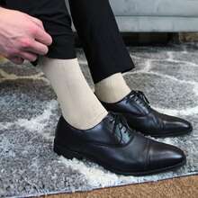 Sock Snob 100% Egyptian Cotton Socks For Men | 6 Pairs | Ribbed Seamless Black Socks Avaliable In 3 Sizes - Brown - View 2