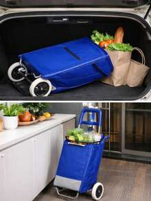 Carrito de Súper Plegable con Ruedas Reforzadas – Práctico y Resistente - A - Ver 2