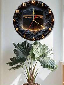 1 Pc 10 Inch/12 Inch Wooden Round Wall Clock, Perfect For Home, Bedroom, Living Room, Etc., Bedroom Wall Clock | Moonlight Theme Decoration | Durable Wall Clock, Living Room Wall Clock - Multicolor - View 2