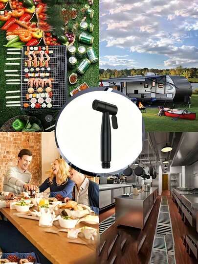 6件套壁挂式手持喷枪套装 - 包括：304不锈钢喷枪、黄铜芯双控阀、旋转支架、聚四氟乙烯胶带、软管。适用于马桶/浴室/水槽；是家居清洁、园艺和宠物清洗的理想之选。