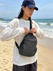 Túi đeo chéo màu đen kẻ caro, dung tích lớn, bền chắc, chống mài mòn, ba lô đeo ngực nhiều ngăn nhẹ, tiện dụng cho nam và nữ, ba lô du lịch đa năng. - Nhiều màu - Xem 9