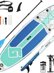 Paddle Board, Inflatable Stand Up Paddle Board Ultra-Light ISUP 10'x 30" X 6" Paddle Board With Adjustable Paddle, Hand Pump, Leash, Repair Kit, Waterproof Phone Case, Paddle Board For Adults - Baby Blue - View 7