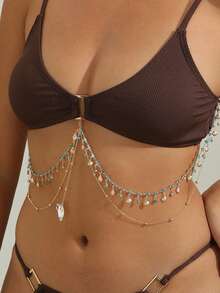 1pc Women's Fashion Sexy Shell Pendant Bikini Chain, Versatile Shiny Body Chain Suitable For Beach & Holiday Wear - Seashell Style - View 3