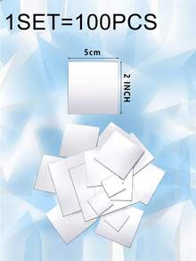 100 pièces/boîte Mini carrelage miroir, miroir carré acrylique de 2 pouces, carrelage miroir carré adhésif petit, carrelage miroir artisanal pour artisanat DIY, décoration murale de maison, table, cuisine, salle de bain - petit carré en acrylique - Voir 7