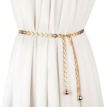 时尚金属可调节腰带，女士百搭配饰