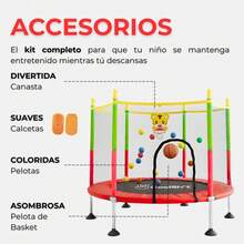 COOLSHT Trampolin Brincolin para Niños 1.4 Diámetro con Red De - Rojo - Ver 5