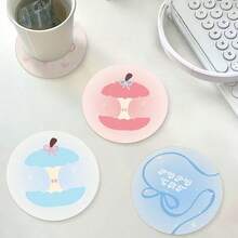 Alfombrilla para taza de coche con diseño de manzana rosa, artículo para ambiente agradable en el coche, alfombrilla para taza de agua de coche, alfombrilla de cuero anticalor para el hogar, alfombrilla de aislamiento térmico/estilo aleatorio - montaña rusa de Apple - Ver 3