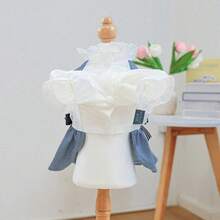 1 chiếc váy cho thú cưng, váy kiểu đi biển dễ thương cho chó nhỏ và chó con, Chihuahua. - Xanh và trắng - Xem 4