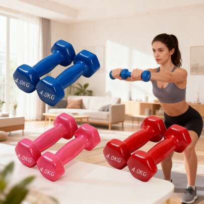 2 pezzi Manubri per allenamento di forza e costruzione muscolare, realizzati in metallo solido, antiscivolo e resistenti all'usura, adatti per allenamenti a casa, in palestra e in ufficio, applicabili per adulti e adolescenti, 1 set/2 pezzi