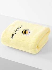 Handuk Wajah/Handuk Mandi Bulu Karang Lembut & Menyerap Warna Polos Unisex, Cocok untuk Semua Musim - Kuning - View 2