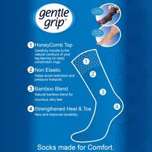 Gentle Grip Gentle Grip - 6 Pairs Mens Loose Soft Top Non Elastic Bamboo Socks - SOMRM07 - View 5