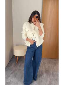 Women's Premium Wool Jacket - Comfortable, Versatile, Luxurious, Elegant - Winter - 白色 - 查看 1