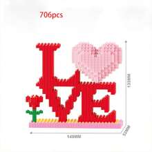 Bộ xếp hình tình yêu ngày Valentine - Bộ xếp hình tình yêu lãng mạn - Đồ chơi xếp hình tình yêu tự làm ngày Valentine - Nhiều màu - Xem 6