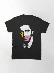 Classic Al Pacino Pop Art T-Shirt, Machine Washable, Fun And Seasonal Design, Comfortable Fit, Everyday Wear, Lightweight T-Shirt, Gift For T-Shirt Lovers, Easter Gift, St. Patrick's Day Gift. - 黑色 - 查看 1
