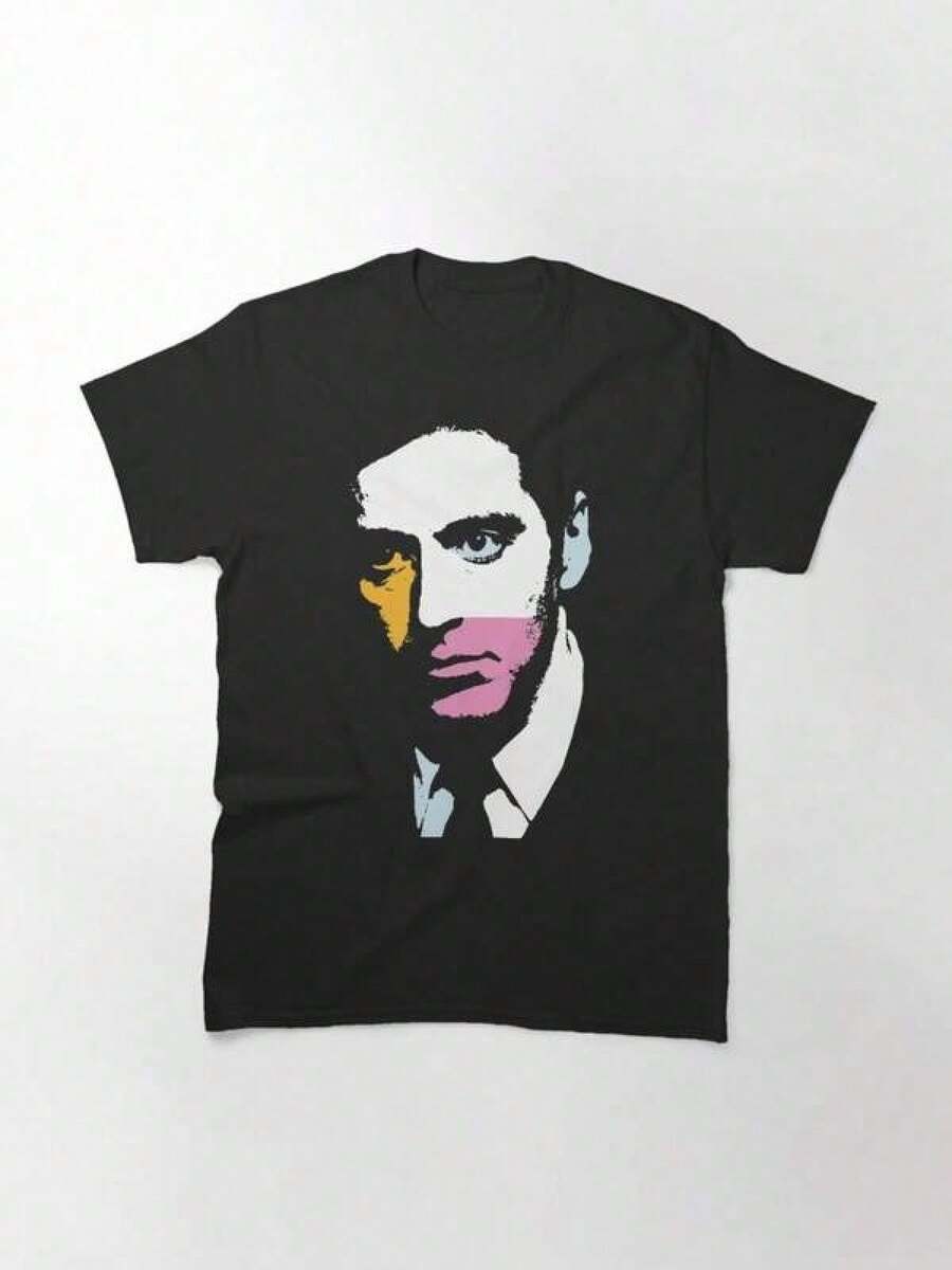 Classic Al Pacino Pop Art T-Shirt, Machine Washable, Fun And Seasonal Design, Comfortable Fit, Everyday Wear, Lightweight T-Shirt, Gift For T-Shirt Lovers, Easter Gift, St. Patrick's Day Gift. - 黑色 - 查看 1