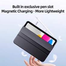 Ốp lưng gấp ba, tương thích với iPad thế hệ 11, ốp A16, khung gấp ba bằng TPU mềm mại, chống mài mòn và chống rơi, chức năng ngủ/thức, đơn giản, tiện dụng cho công việc, kinh doanh, cổ điển. Tương thích với iPad thế hệ 10, ốp bảo vệ tương thích với iPad thế hệ 9 10.2 inch. - màu đen - Xem 5