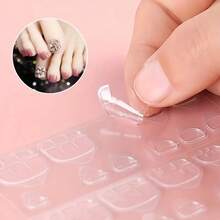 50 miếng/1200 miếng dán gel móng tay siêu dính, siêu mỏng, chống thấm nước, không đường nối. - Trong sáng - Xem 2