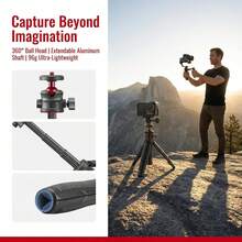 Extendable Mini Tripod For DJl Action 5 Pro/4/3, Lightweight Tabletop Stand With Action Camera Mount Adapter, Portable ABS & Aluminum Alloy Tripod, Twilight - View 4