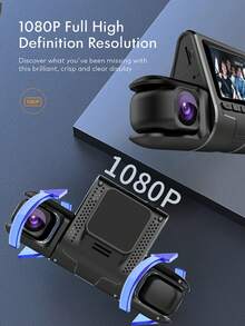 Two/Triple Camera Dash Cam - Infrared Night Vision, 1080P Front And 720P Rear,170° Wide Angle & Built-In Audio - Optional 32GB Card, Loop Recording, G-Sensor - Perfect Vehicle Camera 24 Hours Parking Mode For New Cars Or Holiday Gifts - 3 Lens + 32G - View 6