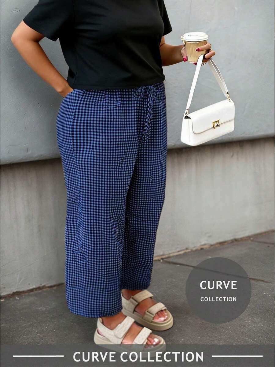 Trang phục dự tiệc Lễ hội âm nhạc Coachella | Quần ống rộng dệt jacquard cổ điển cỡ lớn năm 2026 | Quần ống rộng kẻ sọc có dây rút ở eo mùa xuân