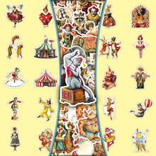 50pcs Vintage Victorian Circus Cartoon Stickers, Creative Decorative Stickers For Notebook, Bookshelf - Multicolor - View 1