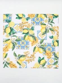1件装，饰有清新柠檬水果元素的方巾，可作领巾、头巾或围巾使用 - 彩色 - 查看 12