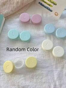 5 pares (10 piezas) de estuches para lentes de contacto de colores aleatorios (izquierdo + derecho), adecuados para el set de almacenamiento y viaje de lentes de contacto - Multicolor - Ver 8