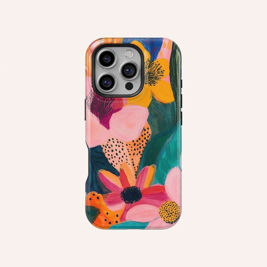 Ốp lưng điện thoại họa tiết hoa hiện đại nhiều màu sắc, tương thích với iPhone 17 16 15 14 13 12 11 Pro Max - Nhiều màu - Xem 1