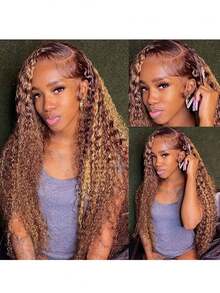 180% 密度 26 英寸 13x4 蜜金色水波纹蕾丝前假发，真人发丝；13x4 高光渐变卷发蕾丝前假发，真人发丝；14x3 即戴即用免胶深波纹蕾丝假发，真人发丝，采用混合金色水波纹造型，搭配 13x4 透明蕾丝前片。这款湿润波浪假发密度高达 180%，融合了金色和棕色色调，风格优雅，适合日常佩戴。 - 彩色 - 查看 4