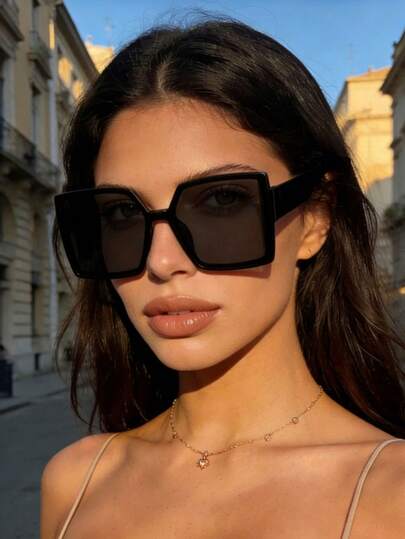 1 chiếc kính thời trang gọng vuông, kiểu dáng Y2K dành cho nữ, chống tia UV, thích hợp đi biển, du lịch, dự tiệc, quà tặng hàng ngày.