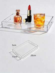 1pc Acrylic Tray, Fashionable Multifunctional, Transparent Rectangular Storage Box, Space-Saving, Can Be Used To Store Cosmetics, Snacks, Toiletries, And Food - Clear - View 10