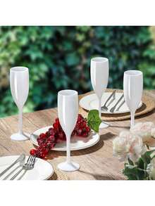 5.4oz Acrylic Champagne Glasses, Shatterproof Cocktail Cups For Bar, Reusable Vintage Champagne Flutes With Handles, Christmas & Birthday Gift - View 8
