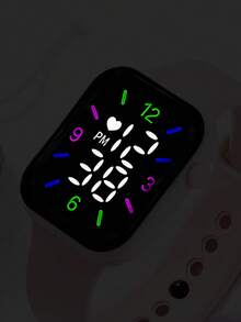 2件套时尚男童黑色夜光电子手表和足球主题手链套装，休闲百搭，日常佩戴，适合复活节、返校季、送礼（不含礼盒） - 黑色 - 查看 5