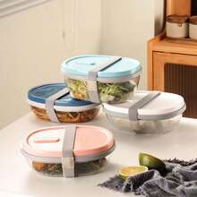 1pc Bento Box, Salad Container, Plastic Portable Lunch Box, Microwave , Compartment Student Meal Box, Food Storage Container - Multicolor - View 1