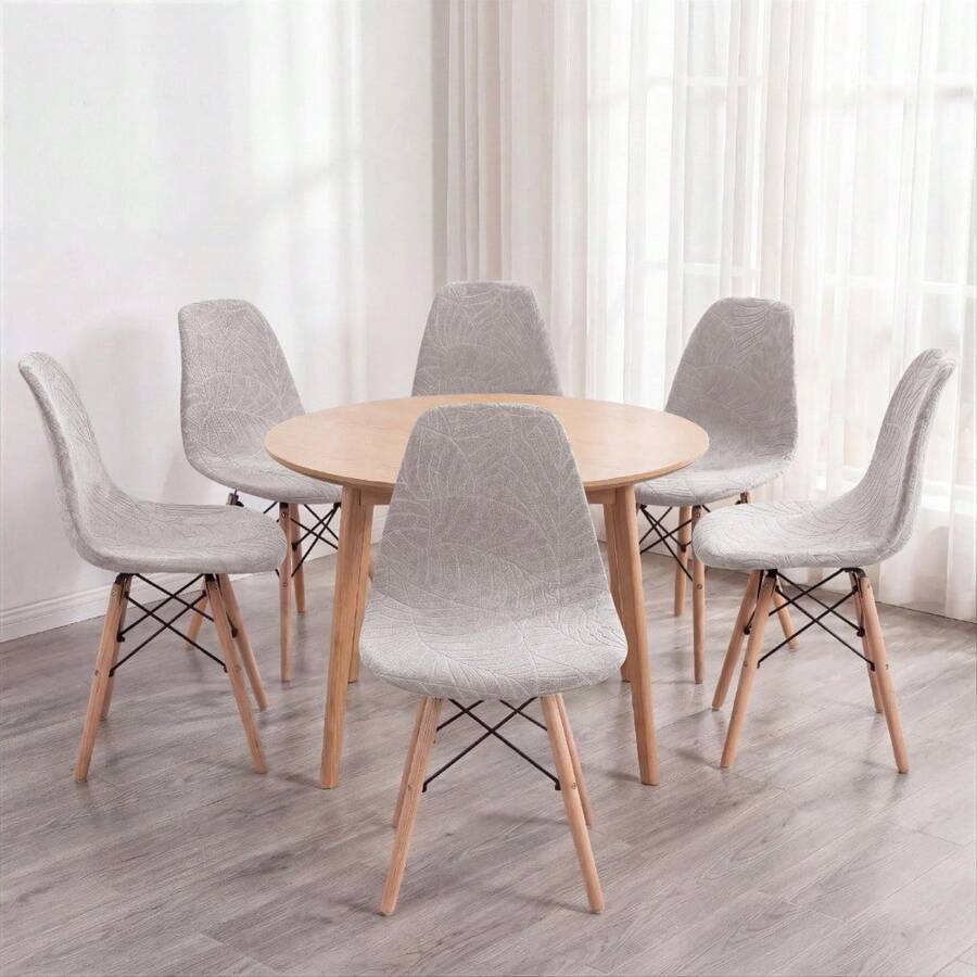 1pc/4pcs/6pcs Modern High-End Waterproof Universal Chair Covers, Elastic, Non-Slip Half-Cover, Removable And Washable, Anti-Cat Scratch, Suitable For Hotel, Wedding, And Party Chair Decoration - Light Grey - View 1