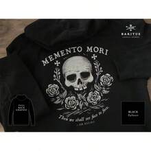 Memento Mori Hooded Sweatshirt - Black - View 3