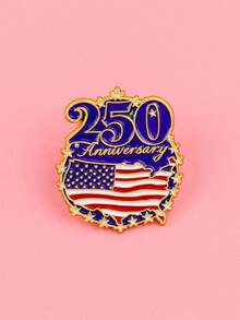 1pc Versatile Niche High-End US 250th Anniversary National Flag Commemorative Brooch, Suitable For Celebrating Independence Day, Daily Commute And Vacation Wear, Fashion Personalized Jewelry Gift, Perfect For Casual And Holiday Outfits - Multicolor - View 5