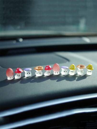 1pc Night Light Cute Little Mushroom Car Decoration Car Center Console Screen, Creative Interior Decoration Products