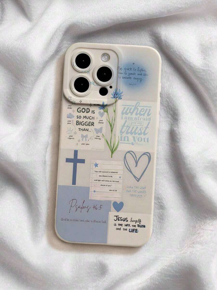 1 pieza Funda de teléfono antideslizante con estampado de lema de la cruz de Jesús compatible con iPhone 13/11/17/17pro/16/14/15/15pro/15 Plus/15 Promax/7plus/8plus/X/Xs Max/Xr/11pro/12pro/13pro/14pro/12mini/13mini/11promax/12promax/13promax/14promax/14plus/17pro Max/17Air/6/6s Plus/7/8/16Pro/16plus/16promax/Se2/17promax y compatible con Samsung Galaxy/A54/A14/A12/A13/A15/A32/A33/A24/A52S/S20/S21/S22/S23/S24/S23Plus/S24ultra/S25/A15/A33/A23 - Estilo 1 (1 pieza) - Ver 1