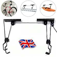 Bicycle Bike Ceiling Hanger Lift Pulley Hoist Garage Rack Storage Stand UK - A - View 1