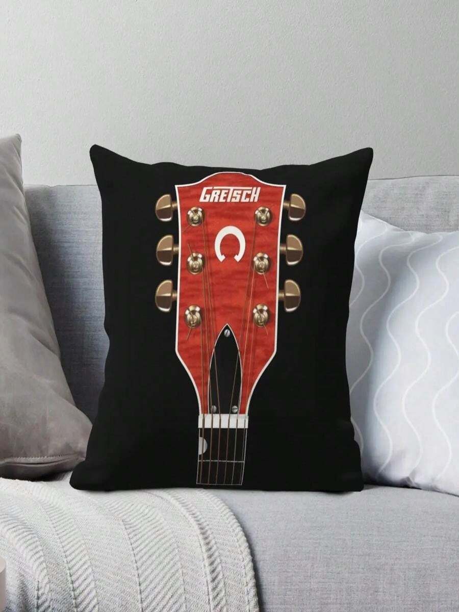 GRETSCH GUITAR Pillowcase Polyester Linen Velvet Creative Zip Decorative Pillow Case Sofa Seater Cushion Cover Wholesale - White 1pc - View 1