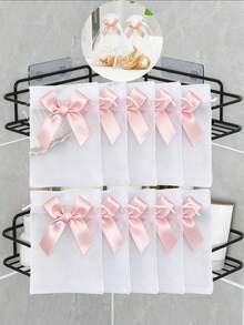 30 chiếc/20 chiếc/10 chiếc Túi vải organza màu sâm panh có nơ, túi đựng trang sức organza 3.5x4.7 inch, túi dây rút, túi quà cưới, túi đựng quà tặng, đồ dùng gia đình, túi đựng đồ bằng nylon, đồ dùng tiệc tùng ngày lễ, đồ dùng đám cưới, bao bì trang trí quà tặng, túi đóng gói nhỏ, quà tặng số lượng lớn ngày Valentine, túi quà tặng tiệc, túi dự tiệc, túi organza Giáng sinh, túi quà nhỏ, túi đựng trang sức, túi dây rút mini, túi lưới, thích hợp làm quà tặng tiệc cưới, bao bì quà Giáng sinh, quà năm mới. - Nơ màu sâm panh bằng vải organza trắng. - Xem 3
