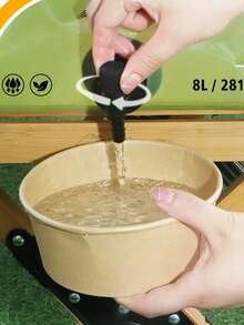 1個 8L/28oz 大容量可攜式摺疊水桶，耐用PE儲水袋，適用於戶外露營、旅行、健行、徒步、野餐、燒烤及緊急準備 - 彩色 - 查看 4