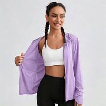 Áo khoác chống nắng dài tay siêu mỏng UPF50+ dành cho nữ, thoáng khí, chắn gió, thích hợp cho các hoạt động thể thao ngoài trời. - Màu tím hoa cà - Xem 9